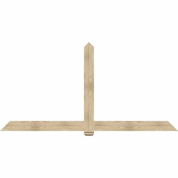Ekena Millwork Eugene Rough Sawn Timber Gable Bracket, Douglas Fir, 108"W x 54"H x 2"D x 6"F, 12/12 Pitch GBW108X54X0206EUG00RDF - main